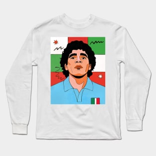 Diego Maradona Pop Art Original Illustration Long Sleeve T-Shirt
